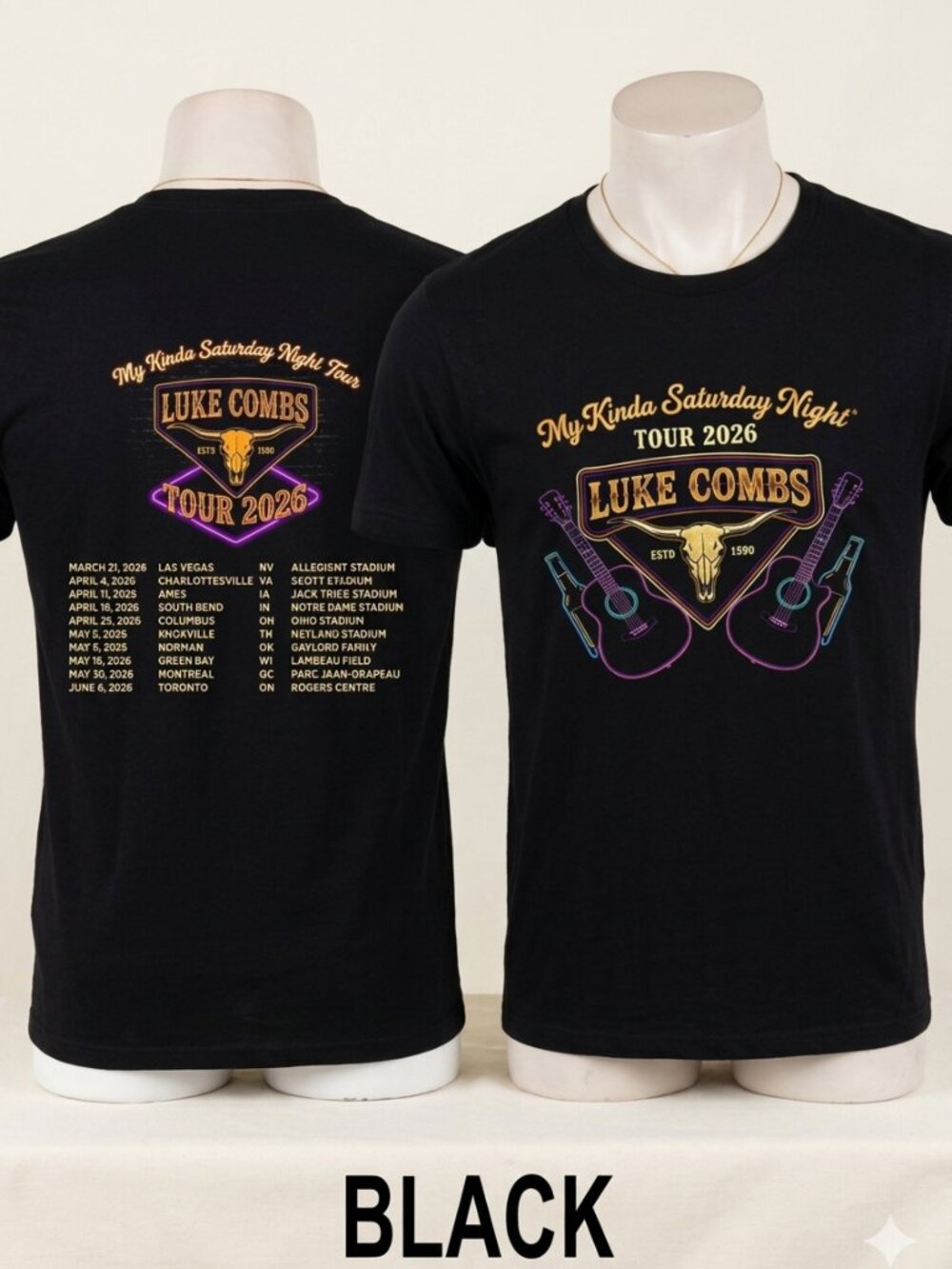 Luke Combs My Kinda Saturday Night Tour 2026 Vintage Country Tee